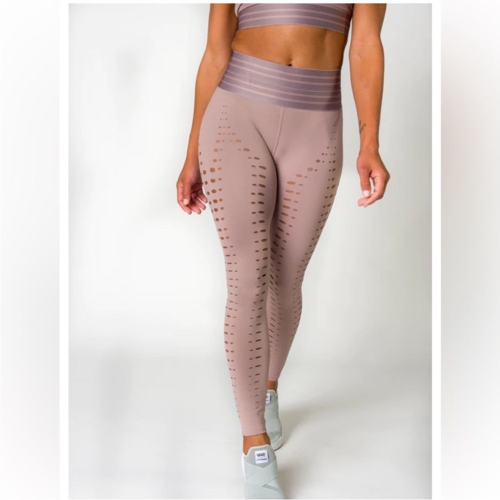NWT Beloforte Pink Dusty Rose Leggings High-Waist Stretchy Size XS New Athletic